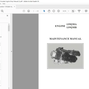 Baotian 139QMA & 139QMB Scooter Engine Service Repair Manual - PDF Download