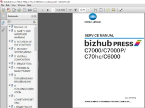 Bizhub Press C7000 C7000p C70hc C6000 Service Manual