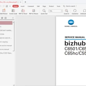 Bizhub Pro C6501 C6501p C65hc C5501 Service Manual - PDF DOWNLOAD