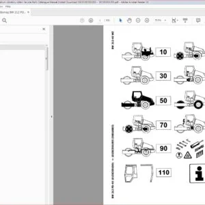Bomag BW 212 PD 40 Single drum vibratory rollers Service Parts Catalogue Manual Instant - PDF DOWNLOAD