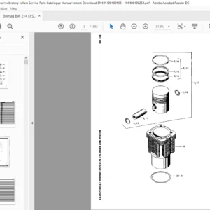 Bomag BW 214 D Single drum vibratory rollers Service Parts Catalogue Manual - PDF Download