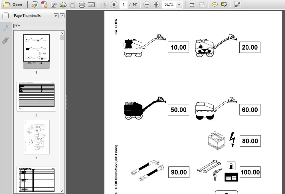 Bomag BW75H Walk-behind double drum vibrat roller Service Parts Catalogue Manual Instant  - PDF DOWNLOAD - Image 4