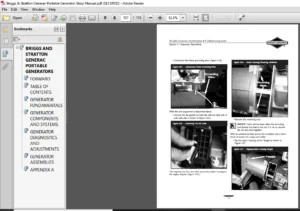 Briggs & Stratton Generac Portable Generator Service Repair Manual - PDF Download