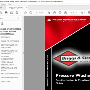 Briggs And Stratton Pressure Washer Repair Manual - PDF DOWNLOAD