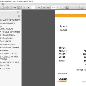 CASE 580SR 580SR+ 590SR 695SR Series 3 Loader BACKHOE Service Repair Manual - PDF DOWNLOAD