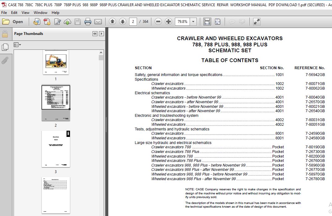 case 988 excavator manual