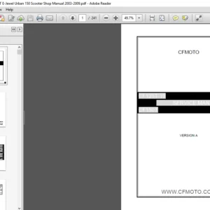 CFMOTO CF150T CF125T E Jewel Urban 150 Scooter Shop Manual 2003 - 2009 - PDF DOWNLOAD