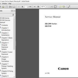 Canon Ir1530 Copier Service Repair Manual - PDF DOWNLOAD