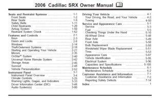 2006 Cadillac SRX Owners Manual - PDF Download