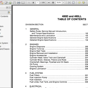 Case 480D and 480LL Service Repair manual - PDF Download !!