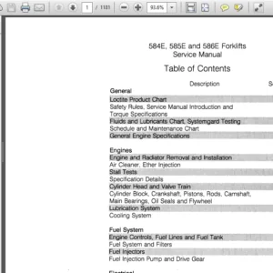 Case 584E, 585E and 586E forklifts workshop service repair manual - PDF Download