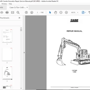Case Cx75sr-Cx80 Crawler Excavator Repair Service Manual - PDF Download