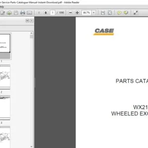 Case Wx210 Wheel Excavator Service Parts Catalogue Manual Instant - PDF DOWNLOAD