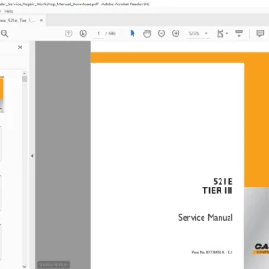 Case 521e Tier-3 Wheel Loader Service Repair Workshop Manual - PDF Download