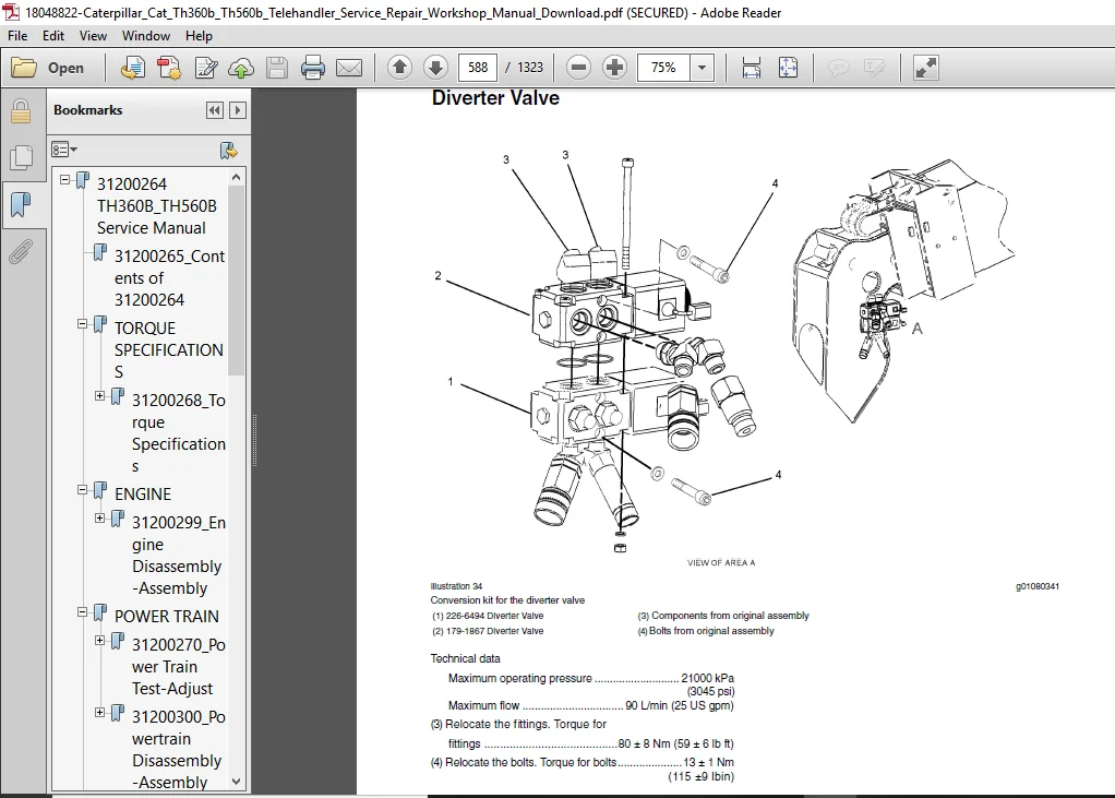 Caterpillar Cat Th360b Th560b Telehandler Service Repair Manual - PDF Download - Image 2