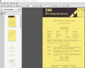 Cav Dpa Fuel Pumps Parts Manual Iso Test Plans - PDF DOWNLOAD