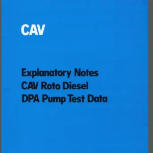 Cav Rotodiesel Dpa Pumps Service Test Data - PDF DOWNLOAD