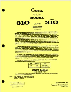 Cessna 310 P Q maintenance service manual 1969 - 1974 - PDF Download