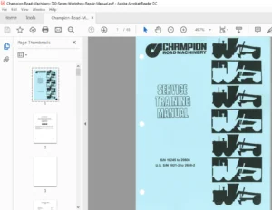 Champion Road Machinery 700 Series Workshop Repair Manual
