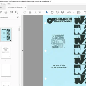 Champion Road Machinery 700 Series Workshop Repair Manual