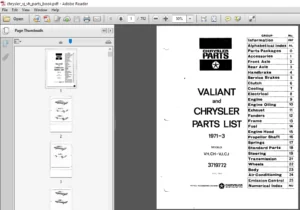 Chrysler Valiant Charger Parts Catalogue Also Sedan hardtop - PDF DOWNLOAD