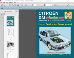 Citroen XM 1989 1990 1991 1992 1993 1994 1995 1996 1997 1998 1999 2000 Service Repair Manual - PDF DOWNLOAD