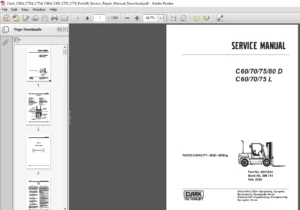 Clark C60d C70d C75d C80d C60l C70l C75l Forklift Service Repair Manual Download