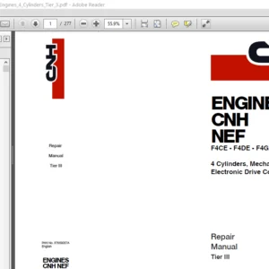Cnh Nef F4ce F4de F4ge F4he Engines 4 Cylinders Tier 3 Service Repair Manual - DOWNLOAD