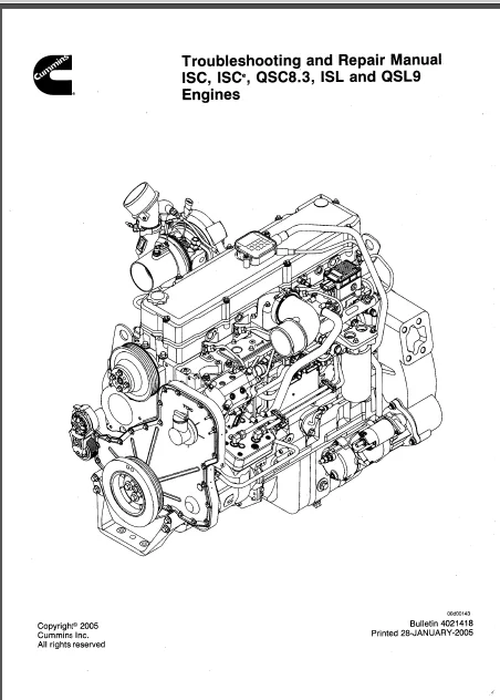 Cummins Isc Isee Qsc8 3 Isl And Qsl9 Engines Troubleshooting And Service Manual - PDF Download - Image 2