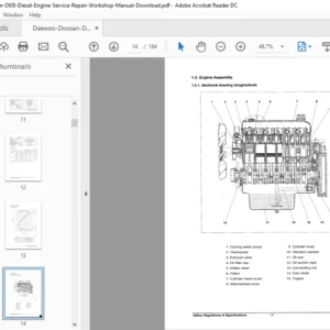 Daewoo Doosan DL08 Diesel Engine Service Repair Workshop Manual - PDF Download