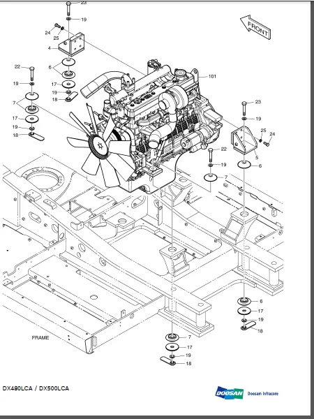 Daewoo Doosan Dx480lca Dx500lca Crawler Excavator Service Parts Catalogue Manual - Image 4