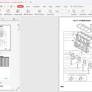 Daewoo Doosan Dx60r Mini Crawler Excavator Service Parts Catalogue Manual - PDF DOWNLOAD