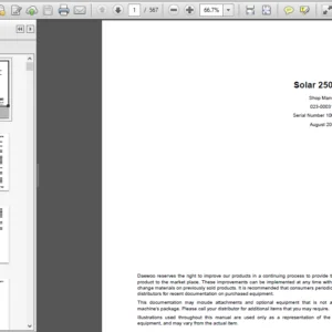 Daewoo Doosan Solar 250lc V Excavator Service Shop Manual - PDF DOWNLOAD