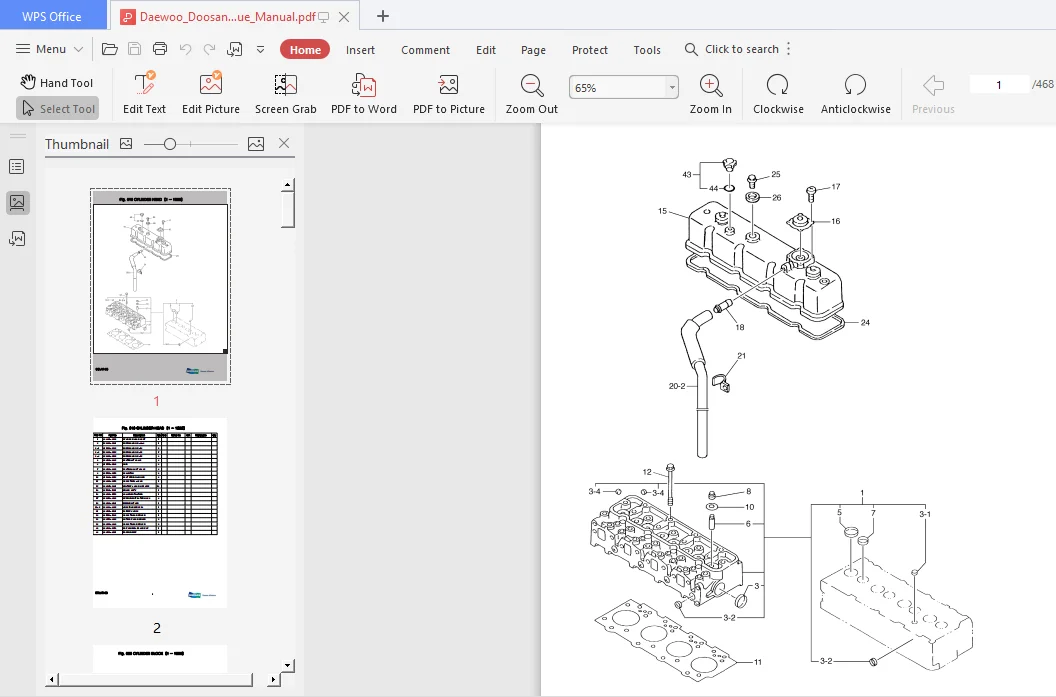 Daewoo Doosan Solar 55 Mini Crawler Excavator Service Parts Catalogue Manual - Image 4