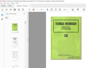 Daihatsu Charade G10 Service  Repair Manual 1977-1983 - PDF Download