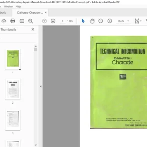Daihatsu Charade G10 Service  Repair Manual 1977-1983 - PDF Download