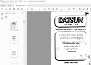 Datsun Fairlady 2000 Sr311 Srl311 1965-1970 Service Manual - PDF Download