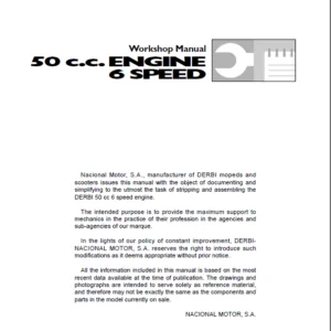 Derbi 6 Speed 50c.c. Engine Workshop Manual - PDF Download