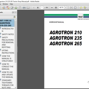 Deutz Fahr Agrotron 210 235 265 Tractor Service Repair Manual - PDF Download