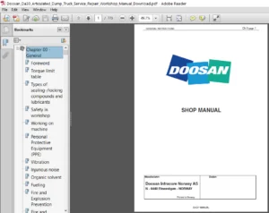Doosan Da30 Articulated Dump Truck  Repair Manual - PDF Download