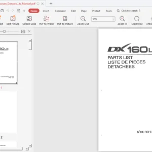 Doosan Daewoo Dx160lc Excavator Workshop Parts Manual - PDF DOWNLOAD