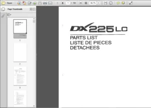 Doosan Daewoo Dx225lc Excavator Workshop Parts Manual - PDF DOWNLOAD