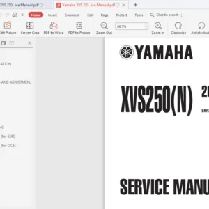 Yamaha Xvs250 Xvs 250 Service Repair Workshop Manual Instant - PDF DOWNLOAD