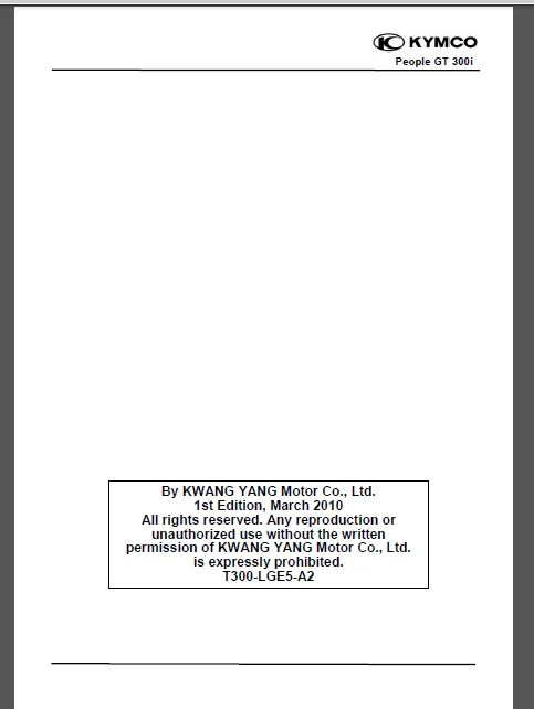 Kymco People Gt 300i Gti 300 I Scooter Service Repair Workshop Manual - PDF Download - Image 2