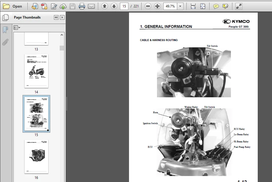 Kymco People Gt 300i Gti 300 I Scooter Service Repair Workshop Manual - PDF Download - Image 4