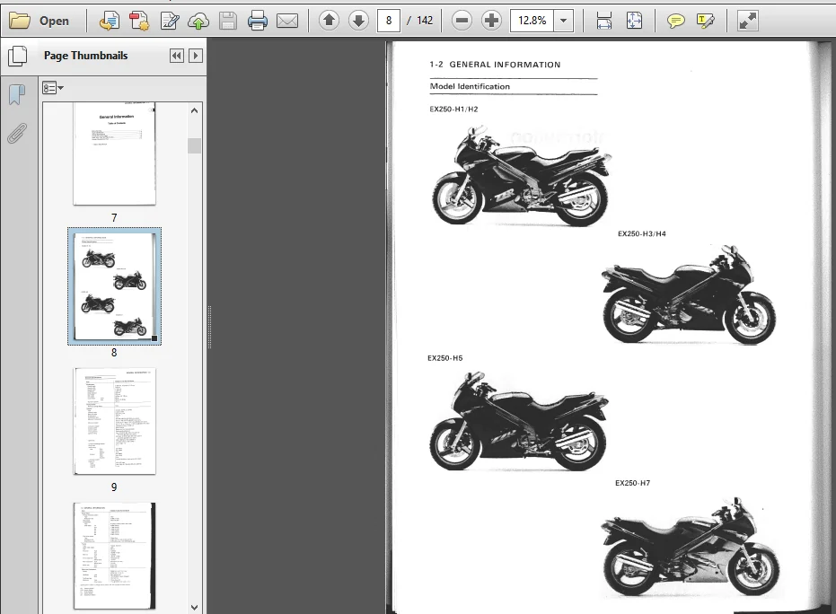 Kawasaki ZZR250 ZZ R250 ZZR 250 EX250 Motorcycle 1986-2002 Service Repair Workshop Manual - PDF Download - Image 3
