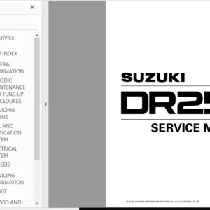 Suzuki Dr250 Dr 250 Sp250 1982-1985 Service Repair Manual - PDF Download