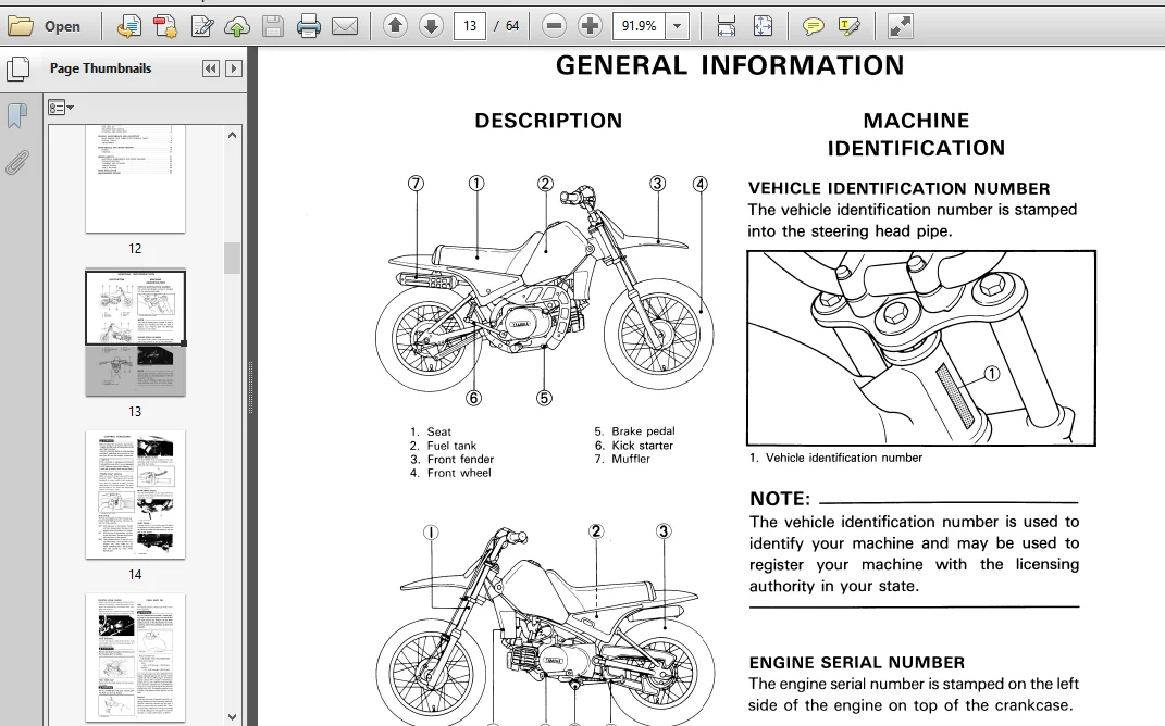 Yamaha Pw80 Pw 80 Y Zinger 1993 Service Repair Workshop Manual - PDF DOWNLOAD - Image 2