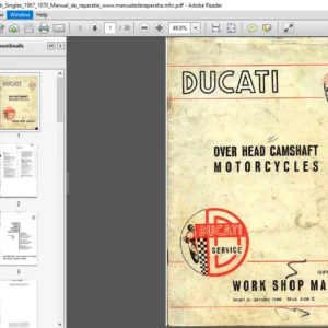 Ducati Ohc Singles Service Workshop Repair Manual 1967 - 1968 - PDF DOWNLOAD