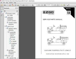 EZGO ST 350 Gas Utility Vehicle Shop Manual 2006 - 2012 - PDF DOWNLOAD
